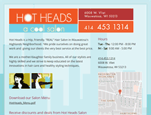 Tablet Screenshot of hotheadsacoolsalon.com